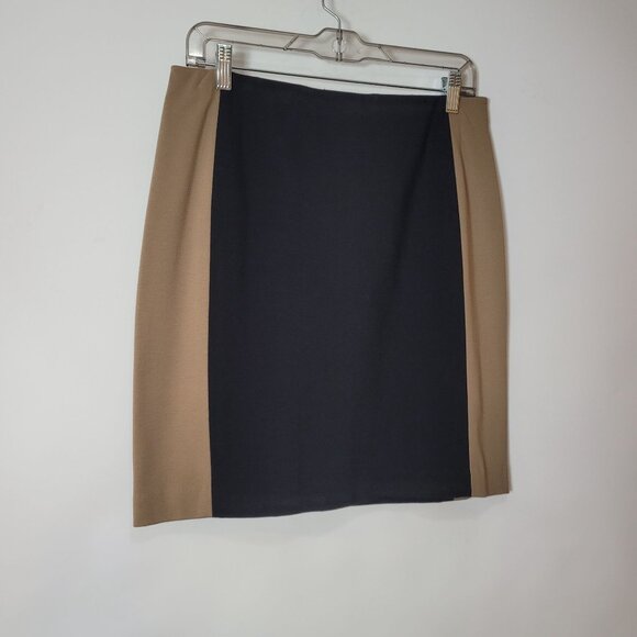 Ann Taylor Black & Tan Colorblock Pencil Skirt - Office - Work - Office Siren - Picture 2 of 9